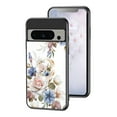 thumbnail image 1 of SaniMore for Google Pixel 7 Pro Case, 31 Diamonds Glass Vehicle Magnetic Support Flexible TPU Flower Pattern Cover with 360° Rotatable Ring Kickstand Shockproof Protective Shell, White Flower, 1 of 9