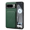 thumbnail image 1 of SaniMore for Google Pixel 7 Pro Case, PU Leather Skin & Rugged PC Backplane Card Slots [Up to 2] Shockproof Anti-fall Flip Kickstand Slim Lightweight Business Shell for Google Pixel 7 Pro, Green, 1 of 5