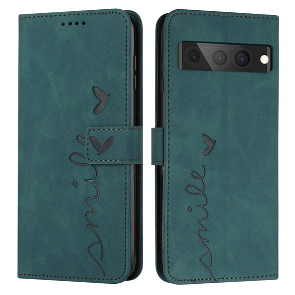 SaniMore for Google Pixel 7 Pro Case with RFID Blocking Cash & Card Slots, Scratch Proof Wallet Soft TPU + PU Leather Cover with Kickstand + Hand Strap Shockproof Protective Shell, Green