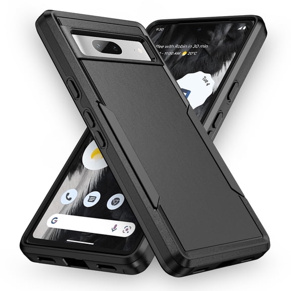 SaniMore for Google Pixel 7A 6.1-inch Case, Military Grade Drop Protection Slim Hard PC + Shock Absorption TPU Bumper Dual-Layer Shockproof Anti-Scratch Cover for Google Pixel 7A, Black