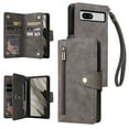 thumbnail image 1 of SaniMore for Google Pixel 7A Case, PU Leather 2 in 1 Zipper Wallet Removeable Wrist Strap Card Slots Cash Pocket Kickstand Shockproof Anti-fall Full Protective Shell For Google Pixel 7A, Gray, 1 of 15