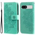 thumbnail image 1 of SaniMore for Google Pixel 7A Case with Wrist Strap, Fashion Flower Embossing Design for Girls/Women, Dual Magnet Card Holder Wallet Cover Kickstand Shockproof for Google Pixel 7A, Green, 1 of 9