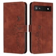 thumbnail image 1 of SaniMore for Google Pixel 7A Wallet Case with Cash & Card Slots, Folio Flip PU Leather Kickstand Magnetic Clasp Cover Hand Strap Money Pocket Protective Phone Case for Google Pixel 7A, Brown, 1 of 8