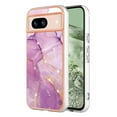 thumbnail image 1 of SaniMore for Google Pixel 8 6.2" 2023 Case with Wireless Charging Shockproof TPU Backplane Glitter Marble Pattern Fashion Design Anti-drop Anti-fingerprint Skin-feel Cover, Lightpurple, 1 of 12