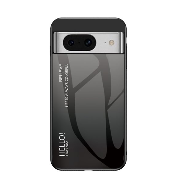 SaniMore for Google Pixel 8 Case 6.1-inch 2023, 3-Layer Shock Absorbing Rugged PC Back & TPU Bumper Slim Gradient Glass Anti-Fall Drop-Protection Shell Designed for Google Pixel 8, Gray