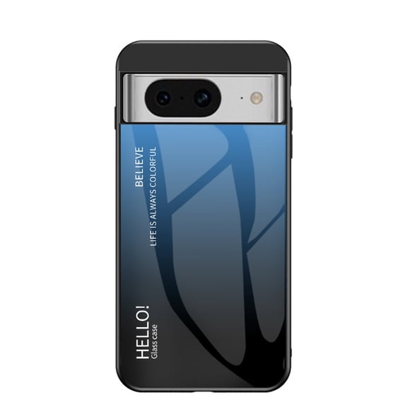 SaniMore for Google Pixel 8 Case 6.1-inch 2023, 3-Layer Shock Absorbing Rugged PC Back & TPU Bumper Slim Gradient Glass Anti-Fall Drop-Protection Shell Designed for Google Pixel 8, Blue