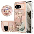 thumbnail image 1 of SaniMore for Google Pixel 8 Case, Marble Pattern 3 in 1 Heavy Duty Shockproof Full Body Hard PC+IMD Bumper Drop Protective Women Girls Cover Rotating Ring Bracket Stand for Google Pixel 8, Gold, 1 of 10