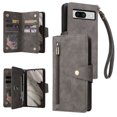 thumbnail image 1 of SaniMore for Google Pixel 8 Case, PU Leather 2 in 1 Zipper Wallet Removeable Wrist Strap Card Slots Cash Pocket Kickstand Shockproof Anti-fall Full Protective Shell For Google Pixel 8, Gray, 1 of 15