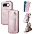 thumbnail image 1 of SaniMore for Google Pixel 8 Magnetic Closure Top & Bottom Flip Wallet Case, Premium PU Leather Cover with Car Mount Card Slot & Adjustable Kickstand Full Body Protective Shell, Rosegold, 1 of 9