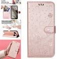 thumbnail image 1 of SaniMore for Google Pixel 8 Pro 2023 Case, PU Leather Skin with Embossed Cat Flip Magnetic Cover Card Slots Kickstand Detachable Lanyard Full Around Protective Wallet Shell, Rosegold, 1 of 8
