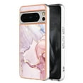 thumbnail image 1 of SaniMore for Google Pixel 8 Pro 6.7" 2023 Case with Wireless Charging Shockproof TPU Backplane Glitter Marble Pattern Fashion Design Anti-drop Anti-fingerprint Skin-feel Cover, Rosegold, 1 of 12