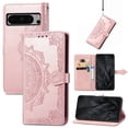 thumbnail image 1 of SaniMore for Google Pixel 8 Pro 6.7" 2023 Wallet Case with Embossed Mandala PU Leather Flip Protection Wrist Strap Credit Card Holder Pocket Kickstand Shockproof Cover For Google Pixel 8 Pro, Rosegold, 1 of 9