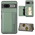 thumbnail image 1 of SaniMore for Google Pixel 8 Pro (6.8" 2023) Case, PU Leather Carbon Fibre Pattern, Flip Wallet Card Slots RFID Blocking Magnetic Car Mount Shockproof Anti-fall Protective Shell, Green, 1 of 10