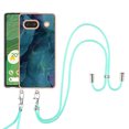 thumbnail image 1 of SaniMore for Google Pixel 8 Pro Case, Marble Pattern 3 in 1 Heavy Duty Shockproof Full Body Hard PC IMD Bumper Crossbody Lanyard Women Girls Shockproof Cover for Google Pixel 8 Pro, Green, 1 of 7