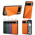 thumbnail image 1 of SaniMore for Google Pixel 8 Pro Case, PU Leather Skin & Rugged PC Backplane Card Slots [Up to 2] Shockproof Anti-fall Flip Kickstand Slim Lightweight Business Shell for Google Pixel 8 Pro, Orange, 1 of 8