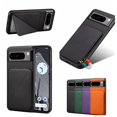 thumbnail image 1 of SaniMore for Google Pixel 8 Pro Case, PU Leather Skin & Rugged PC Backplane Card Slots [Up to 2] Shockproof Anti-fall Flip Kickstand Slim Lightweight Business Shell for Google Pixel 8 Pro, Black, 1 of 8