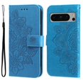 thumbnail image 1 of SaniMore for Google Pixel 8 Pro Case with Wrist Strap, Fashion Flower Embossing Design for Girls/Women, Dual Magnet Card Holder Wallet Cover Kickstand Shockproof for Google Pixel 8 Pro, Blue, 1 of 9