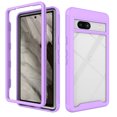 thumbnail image 1 of SaniMore for Google Pixel 8 Two-Layer Structure Transparent Case, Rugged Clear PC Back & TPU Bumper [Not Yellowing Technology] Full Body Protective Case for Pixel 8 2023, Purple, 1 of 6