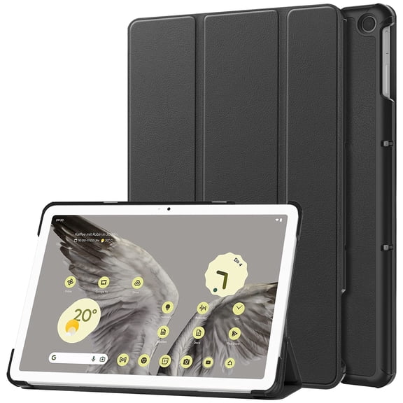 SaniMore for Google Pixel Tablet Case, Auto Sleep/Wake Rugged PC Tri-Fold Kickstand [Support iPad 1st/3rd Pencil Charging]  Shockproof Protective Case for Women Men, Black