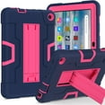 thumbnail image 1 of SaniMore Hybird Case for Fire 7" 12th Gen 2022, Rugged Heavy Duty Protective Case Hidden Kickstand Dual Angle Stand Shockproof Anti-drop for  Fire 7" 12th Gen, Navy+Rose, 1 of 11