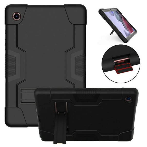SaniMore Hybird Case for Samsung Galaxy Tab A8 Case 10.5" 2022 SM-X200/X205, Rugged Heavy Duty Protective Case Hidden Kickstand Dual Angle Stand Shockproof Anti-drop Case, Black