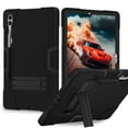 thumbnail image 1 of SaniMore Hybird Case for Samsung Galaxy Tab S9 Plus/X810/X816B/S9 FE Plus, Rugged Heavy Duty Protective Cover Hidden Kickstand Dual Angle Stand Shockproof Anti-drop Shell, Black, 1 of 7
