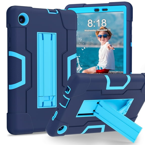 SaniMore Hybird Case for TCL Tab 8 LE 2023, Rugged Heavy Duty Protective Case Hidden Kickstand Dual Angle Stand Shockproof Anti-drop for TCL Tab 8 LE 2023, Navy Blue