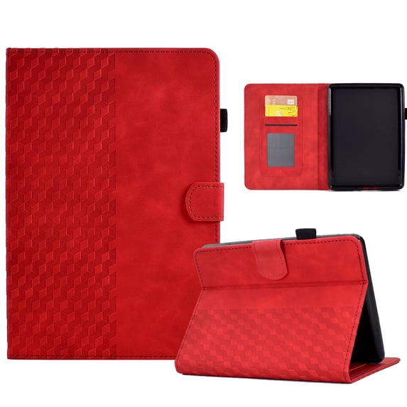 SaniMore for Kindle Paperwhite 11th Generation 6.8" 2021 Case, Auto Sleep/Wake, PU Leather Magnetic Wallet Cover with Card Slot & Multi-Angle Kickstand Pencil Holder Shockproof Protective Shell, Red