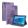 thumbnail image 1 of SaniMore for Lenovo Tab M10 10.1 inch 3rd Generation TB-328F Wallet Case Card Slots Hand Rope Anti-slip Strip Pen Holder Auto Wake/Sleep Stand Embossed Butterfly for Girls Women, Purple, 1 of 5