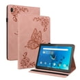thumbnail image 1 of SaniMore for Lenovo Tab M10 10.1 inch 3rd Generation TB-328F Wallet Case Card Slots Hand Rope Anti-slip Strip Pen Holder Auto Wake/Sleep Stand Embossed Butterfly for Girls Women, Pink, 1 of 5