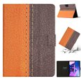 thumbnail image 1 of SaniMore for Lenovo Tab M10 Plus TB-X606F 10.3" Case, Auto Sleep/Wake, PU Leather Patchwork Magnetic Wallet Cover Support Card Slot & Kickstand Shockproof Protective Shell, Orange, 1 of 7