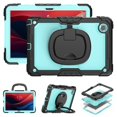 thumbnail image 1 of SaniMore for Lenovo Tab M9 9" Tablet 2023 (Model TB-310FU) Back Case with 360° Rotating Kickstand Holder Screen Protector Tri-layer Heavy Duty Drop-resistant Shockproof Cover, Black+Light Blue, 1 of 11