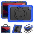 thumbnail image 1 of SaniMore for Lenovo Tab M9 9" Tablet 2023 (Model TB-310FU) Back Case with 360° Rotating Kickstand Holder Screen Protector Tri-layer Heavy Duty Drop-resistant Shockproof Cover, Black+Blue, 1 of 11