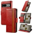 thumbnail image 1 of SaniMore Magnetic Clasp Wallet Case for Google Pixel 6 with Cash & Card Slots, RFID Blocking Soft TPU + PU Leather Shockproof Protective Cover with Folio Flip Kickstand Shell, Red, 1 of 9
