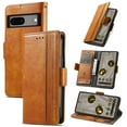 thumbnail image 1 of SaniMore Magnetic Clasp Wallet Case for Google Pixel 6 Pro with Cash & Card Slots, RFID Blocking Soft TPU + PU Leather Shockproof Protective Cover with Folio Flip Kickstand Shell, Brown, 1 of 8