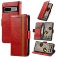 thumbnail image 1 of SaniMore Magnetic Clasp Wallet Case for Google Pixel 7 Pro with Cash & Card Slots, RFID Blocking Soft TPU + PU Leather Shockproof Protective Cover with Folio Flip Kickstand Shell, Red, 1 of 9
