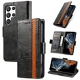 thumbnail image 1 of SaniMore Magnetic Clasp Wallet Case for Samsung Galaxy S23 Ultra with Cash & Card Slots, RFID Blocking Soft TPU + PU Leather Shockproof Protective Cover with Folio Flip Kickstand Shell, Black, 1 of 7