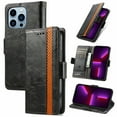 thumbnail image 1 of SaniMore Magnetic Clasp Wallet Case for iPhone 15 Pro Max with Cash & Card Slots, RFID Blocking Soft TPU + PU Leather Shockproof Protective Cover with Folio Flip Kickstand Shell, Black, 1 of 15