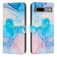 thumbnail image 1 of SaniMore Magnetic Closure Wallet Case for Google Pixel 7 with Card Holder, Painted Marble Pattern PU Leather Cover Support Kickstand & Wrist Strap Shockproof Protective Shell, Green, 1 of 8