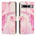 thumbnail image 1 of SaniMore Magnetic Closure Wallet Case for Google Pixel 7 Pro with Card Holder, Painted Marble Pattern PU Leather Cover Support Kickstand & Wrist Strap Shockproof Protective Shell, Rosegold, 1 of 8
