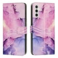 thumbnail image 1 of SaniMore Magnetic Closure Wallet Case for Samsung Galaxy A34 5G with Card Holder, Painted Marble Pattern PU Leather Cover Support Kickstand & Wrist Strap Shockproof Protective Shell, Purple, 1 of 8