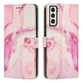 thumbnail image 1 of SaniMore Magnetic Closure Wallet Case for Samsung Galaxy S23 with Card Holder, Painted Marble Pattern PU Leather Cover Support Kickstand & Wrist Strap Shockproof Protective Shell, Rosegold, 1 of 8