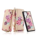 thumbnail image 1 of SaniMore Magnetic Detachable Wallet Case for Samsung Galaxy S22 Ultra, Flower Pattern RFID Blocking Cover Support Wireless Charging Card Slot Shoulder & Wrist Strap 360° Full Protective Shell, Yellow, 1 of 12