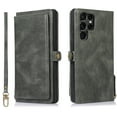 thumbnail image 1 of SaniMore Magnetic Detachable Wallet Case for Samsung Galaxy S23 Ultra, PU Leather 2-in-1 Functional Cover Buil-in Multiple Card Slots & Car Mount Wrist Strap Shockproof Protective Shell, Darkgreen, 1 of 9