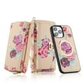 thumbnail image 1 of SaniMore Magnetic Detachable Wallet Case for iPhone 13 Pro, Flower Pattern RFID Blocking Cover Support Wireless Charging Card Slot Shoulder & Wrist Strap 360° Full Protective Shell, Yellow, 1 of 13