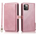 thumbnail image 1 of SaniMore Magnetic Detachable Wallet Case for iPhone 14 Pro Max, PU Leather 2-in-1 Functional Cover Buil-in Multiple Card Slots & Car Mount Wrist Strap Shockproof Protective Shell, Rosegold, 1 of 10