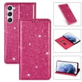 thumbnail image 1 of SaniMore Magnetic Flip Wallet Case for Samsung Galaxy A14 5G 6.6", PU Leather Ultra-Thin Glitter Cover Buil-in Card Slot & Kickstand Shockproof Protective Shell for Samsung A14 5G, Rose, 1 of 8