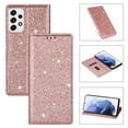 thumbnail image 1 of SaniMore Magnetic Flip Wallet Case for Samsung Galaxy A53 5G 6.5", PU Leather Ultra-Thin Glitter Cover Buil-in Card Slot & Kickstand Shockproof Protective Shell for Samsung A53 5G, Rosegold, 1 of 8