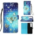thumbnail image 1 of SaniMore Magnetic Flip Wallet Case for Samsung Galaxy S22 6.1", RFID Blocking Card Holder Painted Pattern PU Leather Cover with Kickstand & Wrist Strap Shockproof Protective Shell, Golden Butterfly, 1 of 6