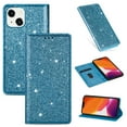 thumbnail image 1 of SaniMore Magnetic Flip Wallet Case for iPhone 14 6.1", PU Leather Ultra-Thin Glitter Cover Buil-in Card Slot & Kickstand Shockproof Protective Shell for iPhone 14, Skyblue, 1 of 8